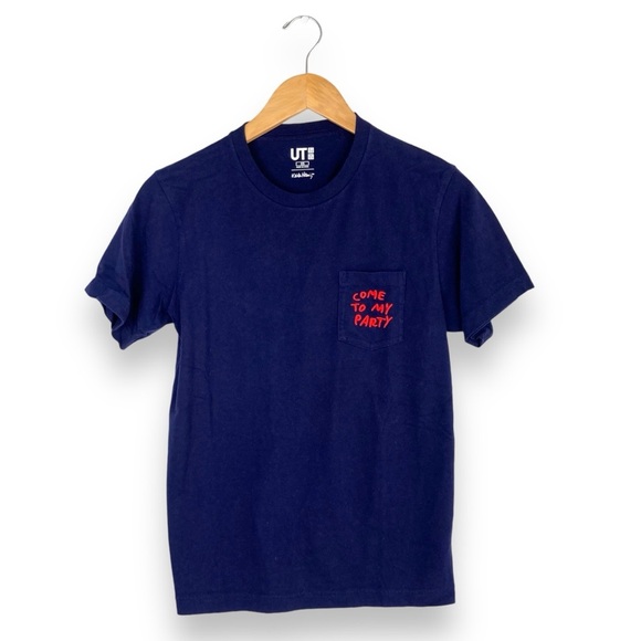 EUC Keith Haring x Uniqlo Come To My Party T-Shirt Embroidered Women’s M/ Men XS - Picture 1 of 10